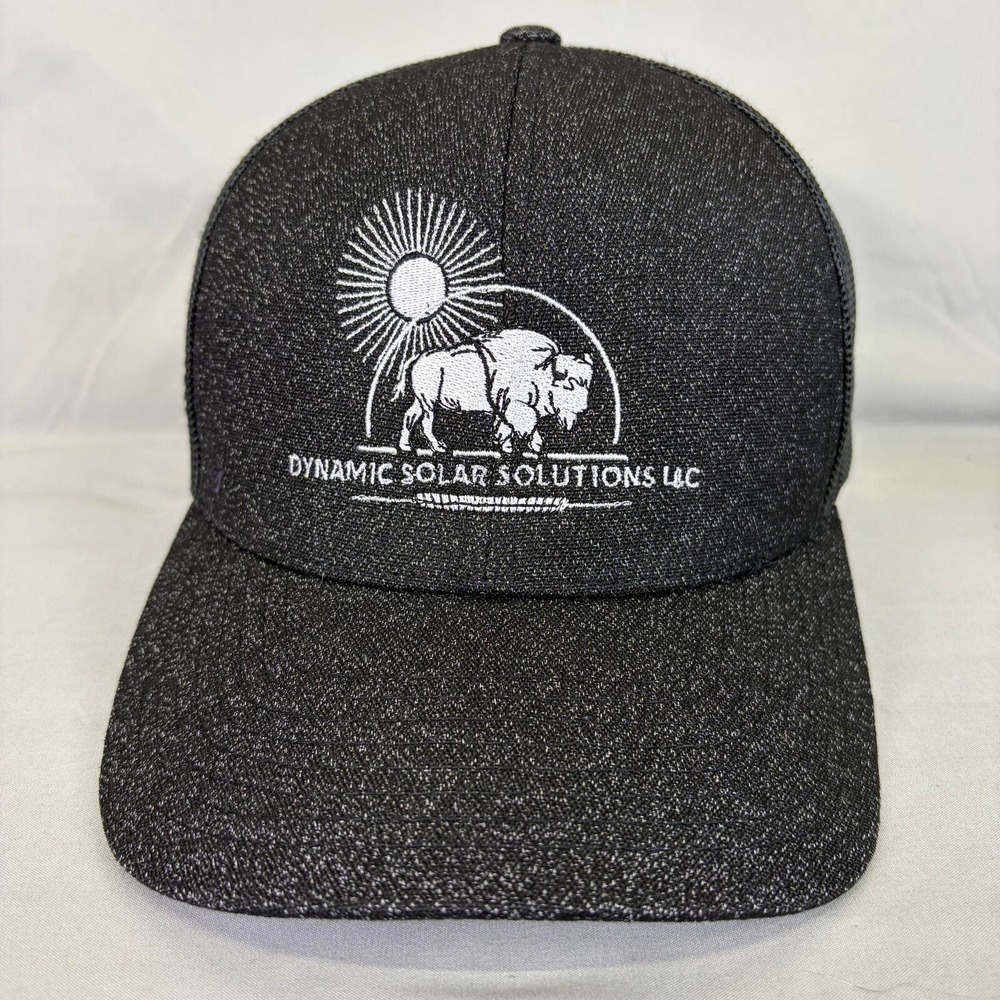 Pacific Headwear Trucker Hat Dynamic Solar Solutions Men OS Black Snapback Cap